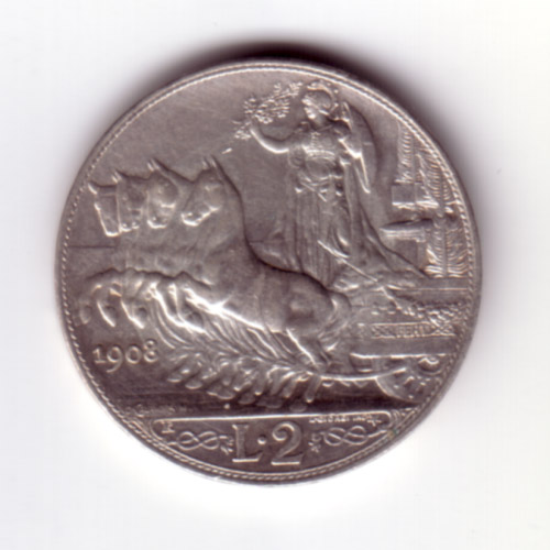 2 Lire Vittorio Emanuele III (Quadriga Veloce)