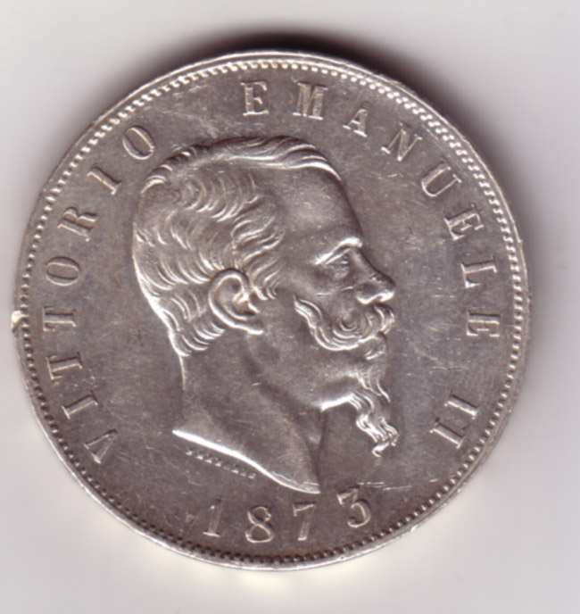 5 Lire Vittorio Emanuele II 1873