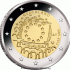 2 Euro Olanda Bandiera Europea 2015